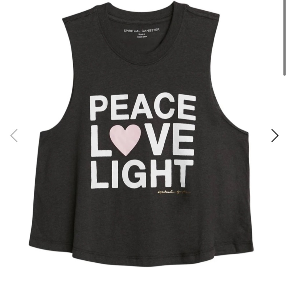 Peace Love Light Crop Tank